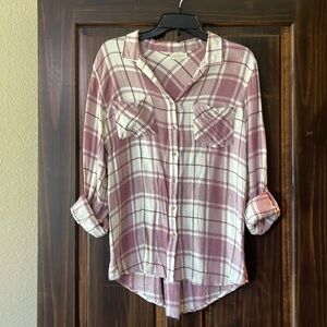 Thread and Supply Plaid Lavender Shirt Size M